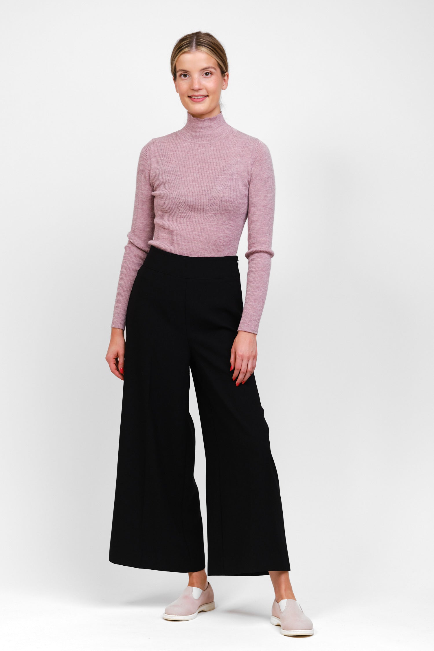Stripe-neule, Roosa, M, 1 LK, #7466